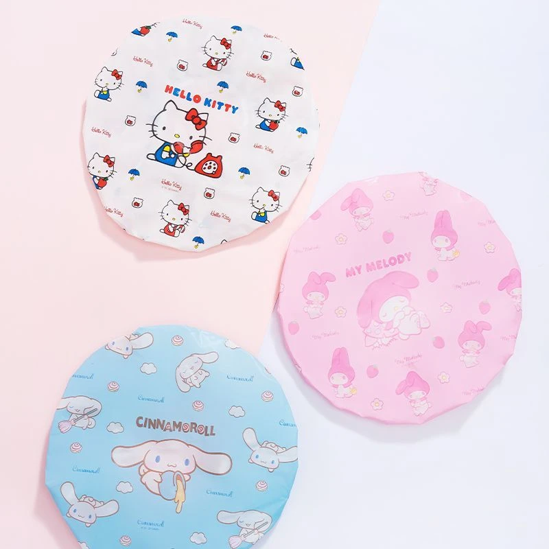 Swim Cap Silicone - Hello Kitty Niedliche Silikon-Badekappe Großer Kopfumfang
