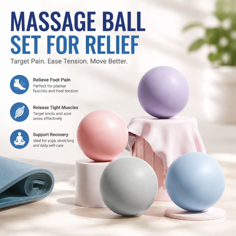 Sports Equipment Supplies - Silikon-Faszienball, massiver Massageball für Plantarfaszien, Nacken-