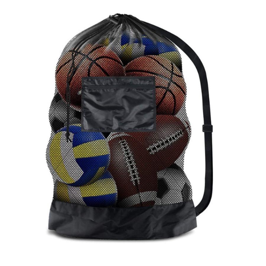 Sports Equipment Stores - Große Netz-Sporttasche mit Schultergurten, Kordelzugtasche zur