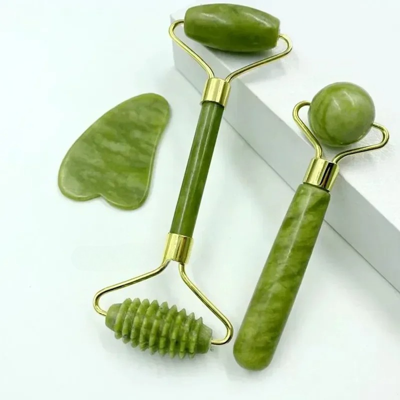 Lacrosse Stick Head - Natürliches Jade-Rollenmassagegerät, Schabebrett, Fußmassagerolle, Gesichtslifting und