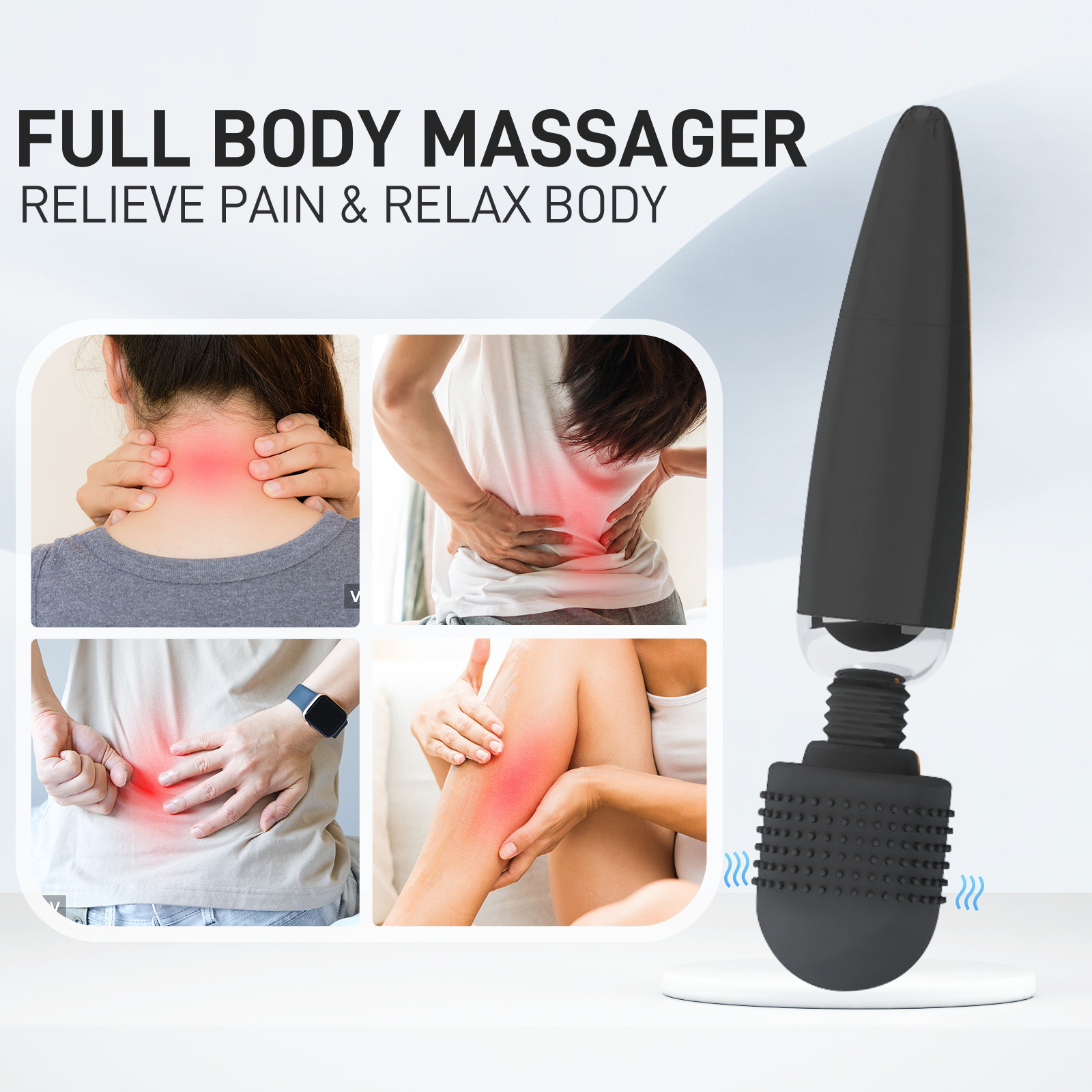 Lacrosse Stick Head - Elektrischer Massagestab, 8 Intensitätsstufen, 20 Vibrationsmodi,