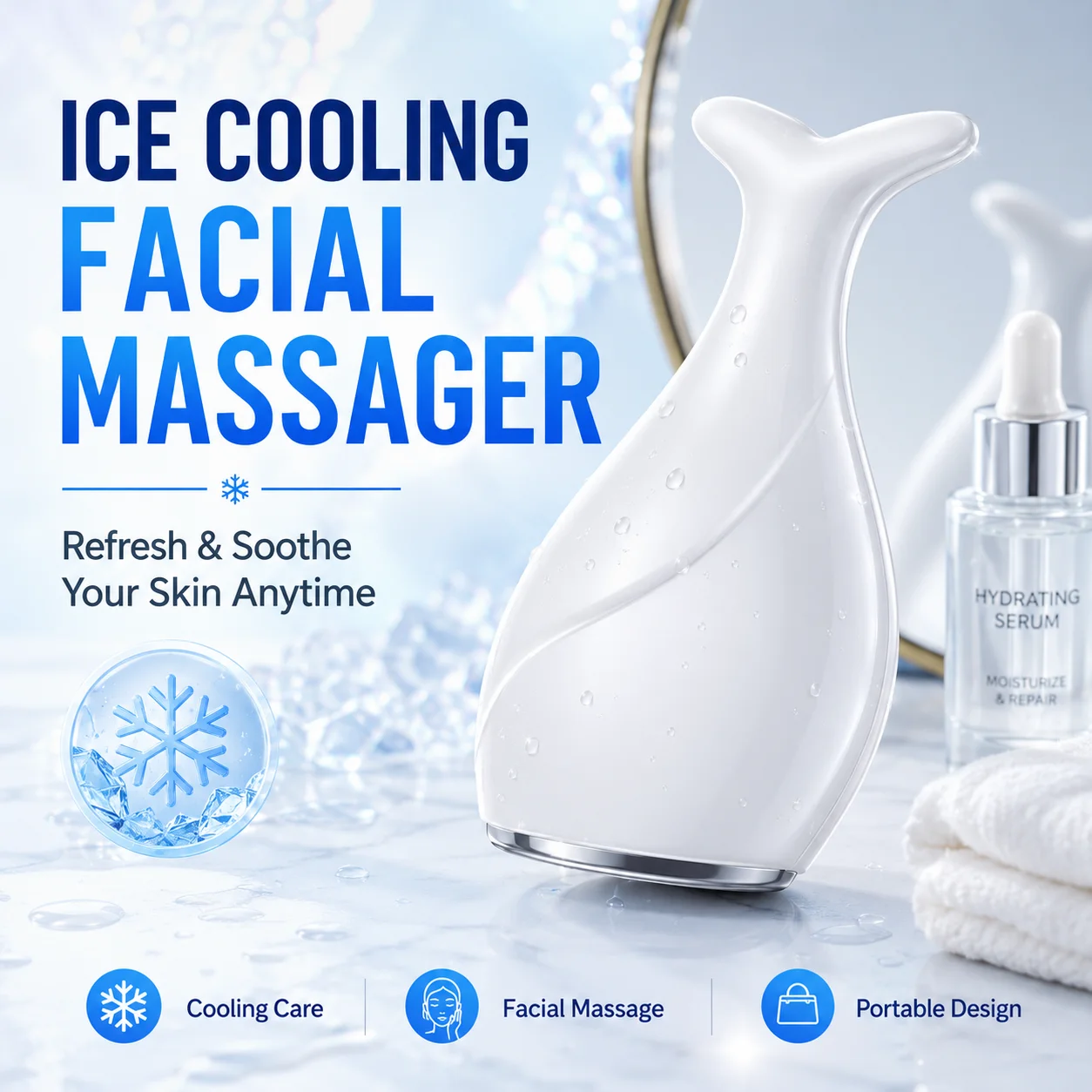 Lacrosse Stick Head - Fish Tail Ice Roller Gesichtsmassagegerät, kühlendes