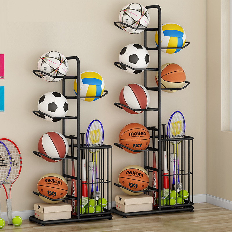 Sports Equipment Warehouse - Sportball-Aufbewahrungsregal für Basketball, Badminton, Volleyball, freistehender